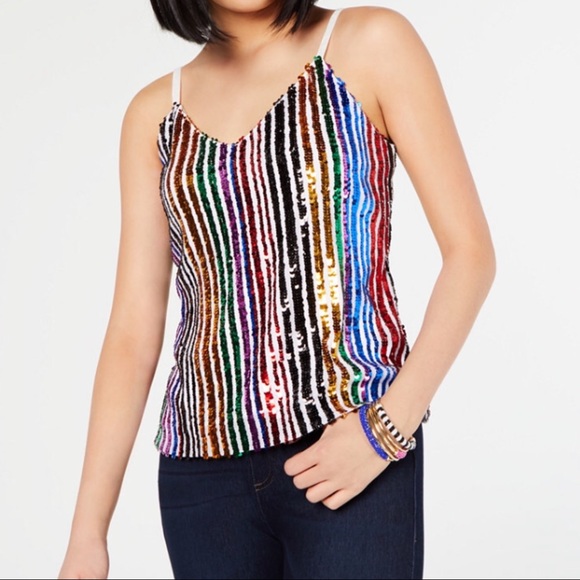 rainbow sequin top plus size